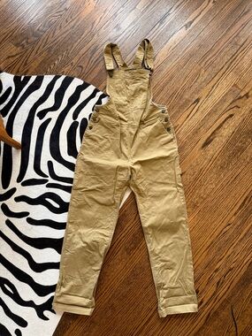 Wildfang Tan Khaki Utility Overalls